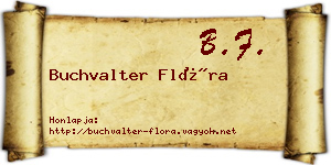 Buchvalter Flóra névjegykártya